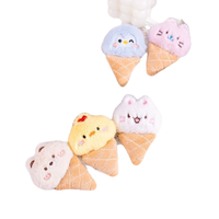 Porte-clés en peluche pingouin mignon en forme de cornet de crème glacée, Décoration de sac en peluche, Broche