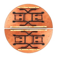 Table pliante en contreplaqué ignifuge demi-rond, table portable d'extérieur, table de restaurant, table de banquet, table de salle à manger pour événements