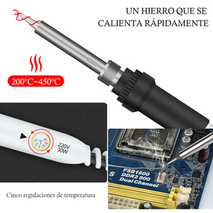 Kit de <span class=keywords><strong>fer</strong></span> à <span class=keywords><strong>souder</strong></span> électronique 60W, 220V, Kit de <span class=keywords><strong>fer</strong></span> à <span class=keywords><strong>souder</strong></span> à température réglable - Product Image 5