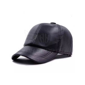 Chapeau de Baseball en cuir véritable de haute qualité hommes noir classique chapeau en peau de vache réglable automne hiver chapeaux en cuir véritable - Product Image 1