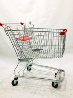 Chariot de courses pliable en acier personnalisé DIKA, chariot de supermarché avec finition zinguée, modèle DK-G-133L, vente directe d'usine