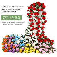 Guirlande florale suspendue en soie avec 45 têtes de roses artificielles pour arche de mariage, décoration de balcon et aménagement de lieux de fête