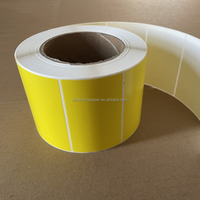 Rollo de Etiquetas de Papel Cromado Semibrillante de Alta Adhesión, Impresión Personalizada de Códigos de Barras, Etiquetas para Cajas de Envío para Impresora de Transferencia Térmica