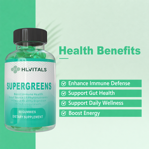 Bonbons Gommeux Supergreens OEM Probiotiques - Extrait de Feuille d'Artichaut Spiruline Chou Kale Vitamines B6 Santé Digestive Soutien Immunitaire - Product Image 4