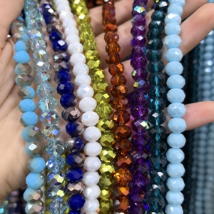 1 brin <span class=keywords><strong>de</strong></span> perles rondelles en verre <span class=keywords><strong>de</strong></span> 4 mm, couleurs rouge, jaune, orange, style perle tchèque, pour la fabrication <span class=keywords><strong>de</strong></span> bracelets, colliers et lampwork en <span class=keywords><strong>cristal</strong></span> - Product Image 4