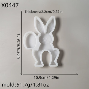 Moldes de fundición de resina hechos a mano para adornos decorativos de estilo DIY Ins para molde de herramientas de pastel de silicona de conejo X0447 - Product Image 4