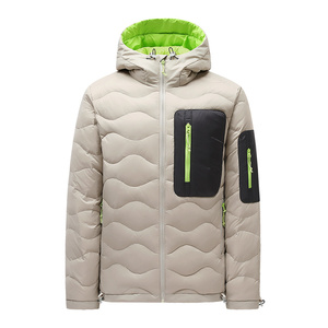<span class=keywords><strong>Doudoune</strong></span> à capuche matelassée unisexe pour homme et <span class=keywords><strong>femme</strong></span>, veste <span class=keywords><strong>chaude</strong></span> d'hiver zippée pour sports de plein air, vêtements de travail et streetwear - Product Image 4