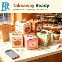 Boîte à donuts personnalisée avec logo, emballage pour donuts mochi, boîte à gâteaux, boîte à pâtisserie, boîte à biscuits, boîte à donuts sucrés pour boulangerie.