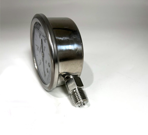 เกจวัดแรงดันแบบเติมน้ำมัน 0~200Psi สแตนเลสสตีล <span class=keywords><strong>1</strong></span>/<span class=keywords><strong>4</strong></span>" NPT หน้าปัดขนาด 2.5 นิ้ว ได้รับการรับรอง WOG สำหรับน้ำ/น้ำมัน/อากาศ แบบยึดด้านล่าง ผลิตในจีน - Product Image 4
