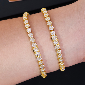 Bracelet Tennis de Luxe au Design Élégant, Plaqué Or 14k 18k, Moissanite Ronde Taille Brillant Couleur D VVS, Bijou Cadeau pour Fête - Product Image 3