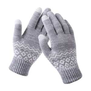 Gants tricotés chauds pour hommes et femmes Gants d'hiver thermiques pour écran tactile Gants pour temps froid Randonnée Mode Mitaines - Product Image 1
