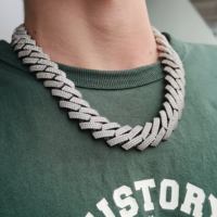 925 Argent GRA Moissanite 20mm Large Diamant Glacé Collier Miami Cubain Lien Chaîne Hip Hop Rappeur Vie Hommes Collier