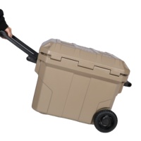 Glacière extérieure Camping Kayak Glacière en plastique pour la pêche RV BBQ Golf Carts Marine Boating 45QT Wheels