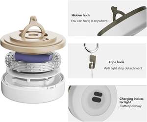 Guirnalda de Luces LED Recargables, Resistentes al Agua, para Exteriores, Camping, Decorativas, Larga Duración, Lámpara de Plástico ABS Blanco - Product Image 2