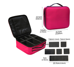 กล่องเครื่องสำอางความจุสูงกระเป๋าใส่เครื่องสำอางกระเป๋าใส่ของออกแบบโลโก้ใหม่ซักได้สีแดงสีชมพูสีดำมีตัวอักษร<span class=keywords><strong>2022</strong></span> - Product Image 5