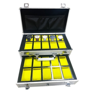 頑丈な20スロット腕時計ボックスオーガナイザー、耐衝撃フォーム付き防水アルミニウム/金属製収納ケース - Product Image 1