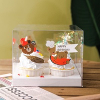 Haute Qualité Haute Dessert Cupcake Boîte Et Emballage Muffins Cupcake Fenêtre Transparente Cadeaux De Mariage Tasse Gâteau Boîtes