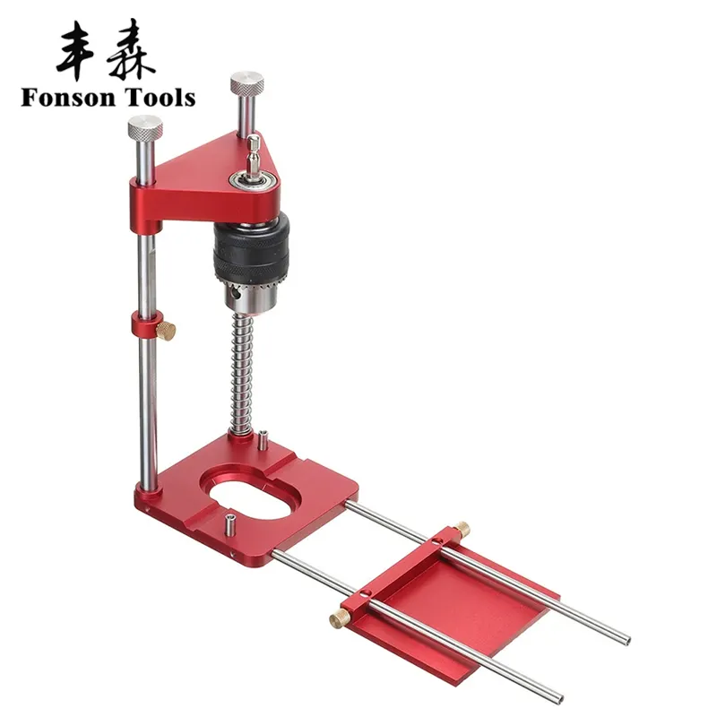 Adjustable woodworking drill locator auto line drill guide puncher mini bench drill press precise positioning tool
