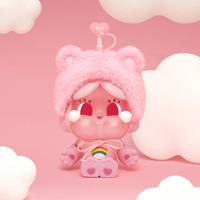 Authentique POP MART CRYBABY X Care Bearss Gobelet en verre avec paille 600ml, Mignon Gobelet à eau de dessin animé, Ornement de bureau, Cadeau de collection