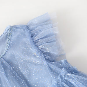 Abiti classici da principessa blu per ragazze 2-8 anni collezione estiva a strati con motivo a punti dolci e pizzo all'ingrosso - Product Image 3