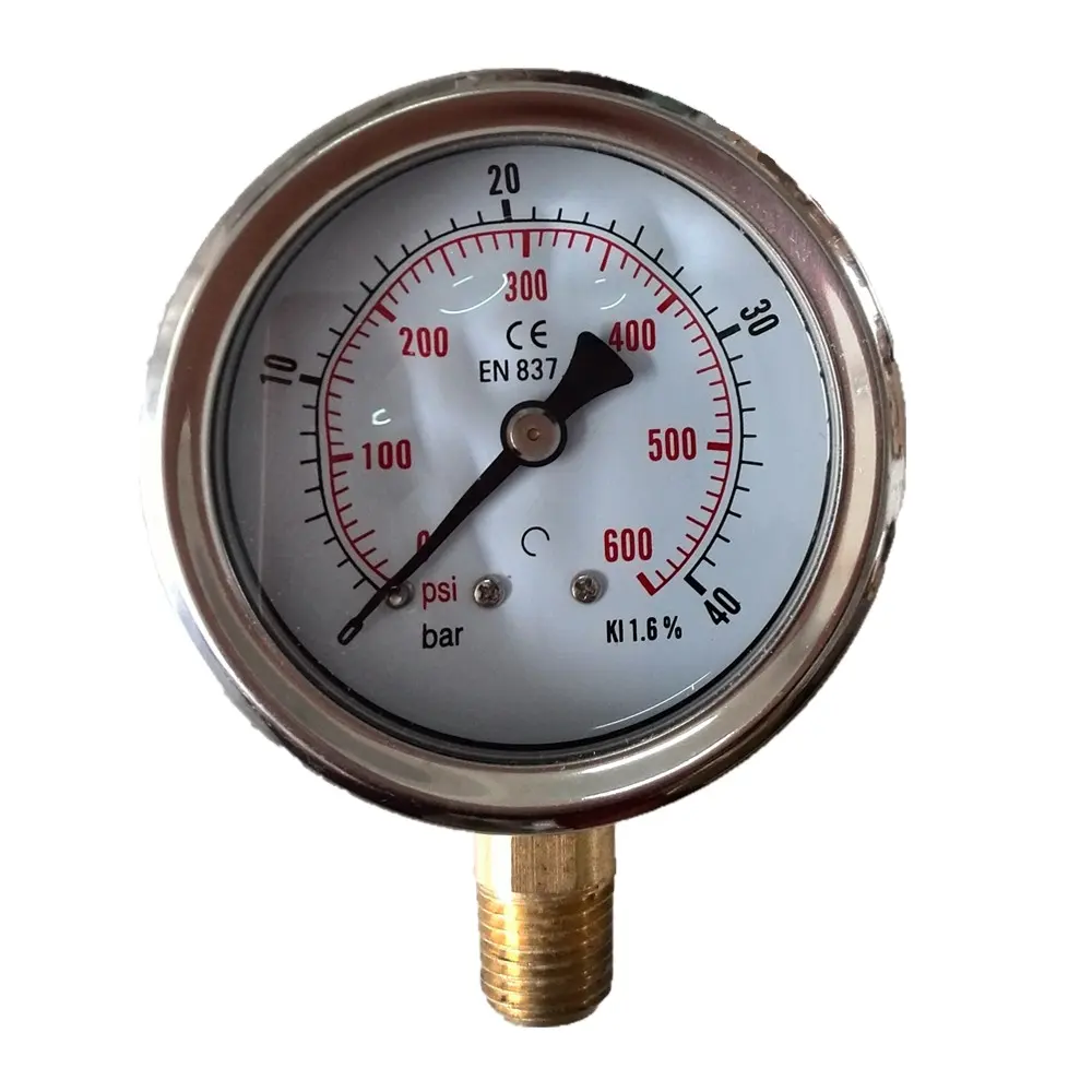 Hf instrumentos de medição de pressão, creme líquido de aço inoxidável e traseiro para centro de alta qualidade enchido EN837-1
