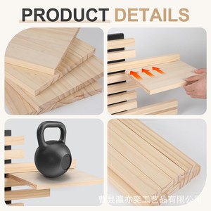 Wooden Wall Mounted Floating <b>Shelf</b> 4 Layers Solid Wood Multipurpose Storage <b>Rack</b> For Living Room - Product Image 3