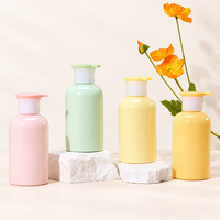 Bouteille pompe cosmétique en plastique PET 300ml 500ml vide pour shampoing, après-shampoing, gel douche, lotion, savon liquide, emballage couleur personnalisée