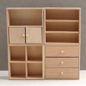 Meubles miniatures en bois pour maison de poupée, armoire de rangement à plusieurs niveaux à l'échelle 1:12 pour accessoires de maison de poupée - Product Image 1