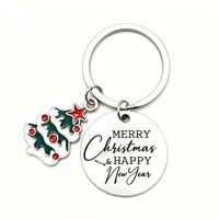 Porte-clés en métal de Noël, breloque tendance, décoration d'emballage, décoration de sapin de Noël, cadeau, pendentif pour clés de voiture