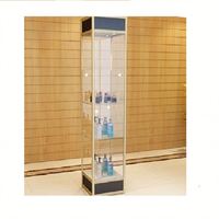 Vitrine en verre avec éclairage LED, couvercle en verre hautement transparent, design moderne et élégant, taille et couleur personnalisables, présentoir à un seul niveau