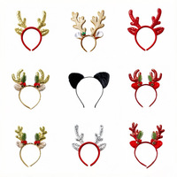 Serre-tête en velours orné de bois de cerf pour Noël – Accessoire festif mignon pour adultes et enfants – Idéal pour des fêtes ludiques