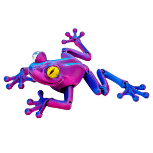 Jouet grenouille articulé en plastique imprimé en 3D, modèle animal entièrement articulé, cadeau d'anniversaire pour enfants de 7 à 12 ans et plus, figurine de bureau - Product Image 4
