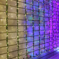 Guirlande lumineuse LED créative en forme de feuilles de vigne vertes en PVC pour Noël, mariages et décoration intérieure