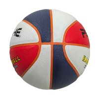 Ballon de basketball Psyche à haute adhérence, hygroscopique, en PU, rouge+bleu+blanc, durable, pour entraînement et jeu en intérieur/extérieur, modèle HF-3001