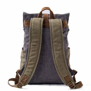 Men's Retro Urban Minimalism Breathable 20-35L Canvas <b>Backpack</b> Outdoor Leisure Short-distance Travel Computer Hiking Mountain - Product Image 2