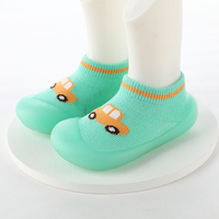 Sepatu Kaus Kaki Bayi Rajut Warna Hijau Mint Oranye, Nyaman, Lembut, Fleksibel, Sol TPE Anti Selip, Stok Grosir