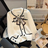 Pull-over en maille douce et élégante, design tendance, pour femme, printemps et automne 2024, nouveau cardigan ample en maille