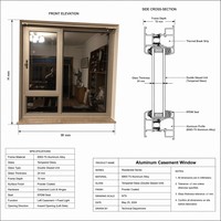 Marco de Ventana Abatible de Aluminio con Doble Acristalamiento para Edificios Residenciales