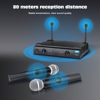 Système de microphones sans fil UHF doubles avec récepteur, micros dynamiques pour karaoké, fêtes, chant à domicile, fabrication artisanale