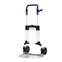 Chariot de manutention pliable professionnel en aluminium robuste, capacité de stockage 200 kg, conception intelligente, OEM, portable pour le shopping