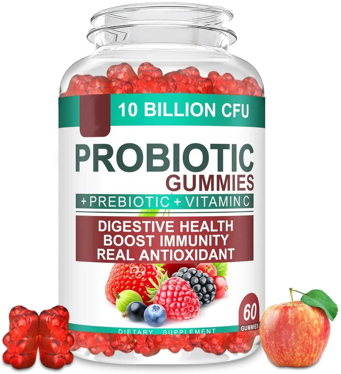 Пробиотики, пребиотические жевательные резинки, витамин С для взрослых и детей, кишечник для пищеварения, здоровое состояние, иммунная поддержка, детоксикация