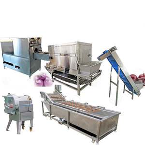 Motor de componentes principales y PLC-Maquinaria de procesamiento de cebolla Línea de producción eficiente de máquina peladora de raíces para procesamiento de cebolla - Product Image 5