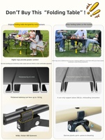 Table de camping pliable multi-usage avec plateau stable pour barbecue en plein air, pique-nique, repos en bord de route, événements en arrière-cour