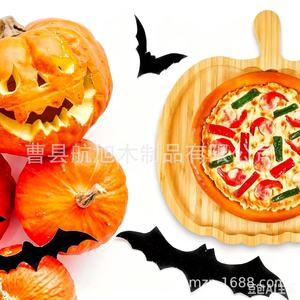Bandejas de madera Hangxu para Halloween con forma de calabaza, platos para servir comida en fiestas, bandeja decorativa para frutas y frutos secos - Product Image 4