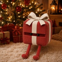 Boîte cadeau de Noël en tissu texturé, peluche avec pattes tombantes pour le confort sensoriel, jouet anti-stress pour adultes