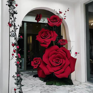Décoration de mariage en forme de rose géante pour l'extérieur, ensemble de roses artificielles, grand centre commercial, rose géante en EVA, vraie rose - Product Image 1