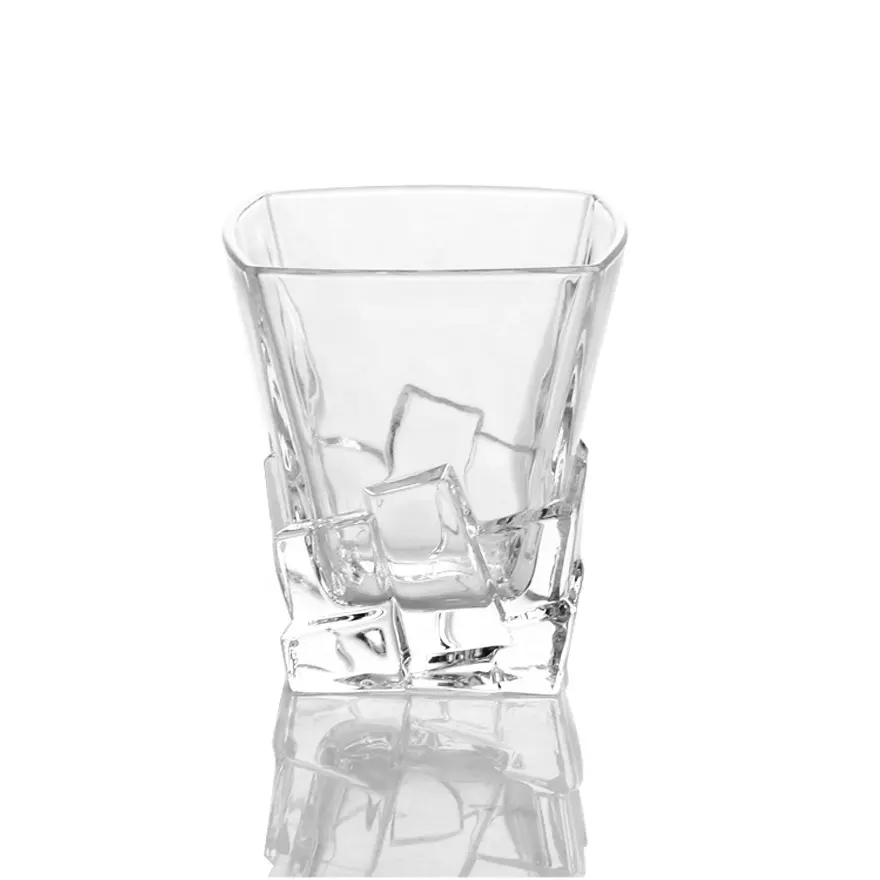 แก้ววิสกี้คริสตัลทรงสี่เหลี่ยมขนาด10ออนซ์300มล. สไตล์อเมริกันคลาสสิกแบบเก่าผู้ผลิต