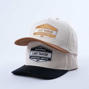 Tùy chỉnh Bông <span class=keywords><strong>5</strong></span> bảng Mũ bóng chày với logo thêu, giai điệu khác nhau Mũ golf, ít đường cong vành <span class=keywords><strong>5</strong></span> bảng Mũ bóng chày - Product Image 1