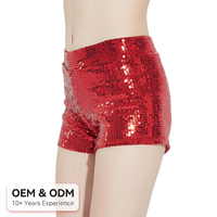 Shorts à paillettes extensibles très élastiques, coupe ajustée, élégants, en acrylique/polyester, pour la scène, costume de danse jazz pour femmes