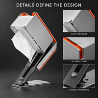Boîte à mouchoirs mécanique futuriste avec lumière d'ambiance USB-C, distributeur de bureau en métal pour configuration de jeu Cyberpunk